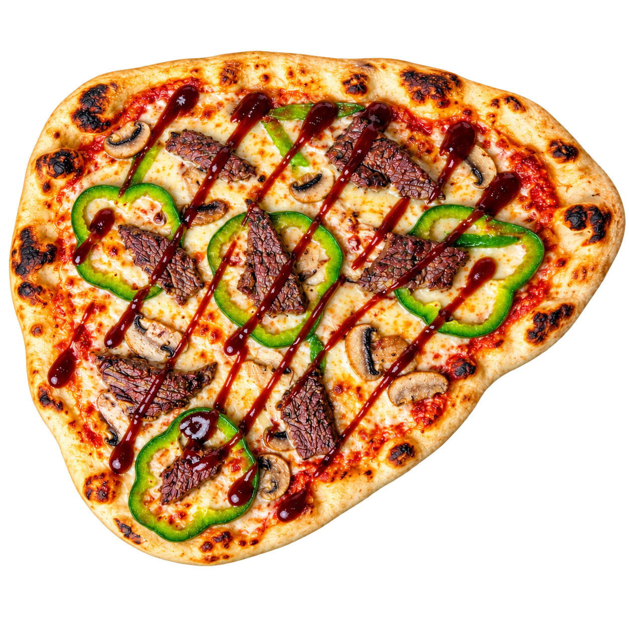 Beef Seekh Kebab Naan Pizza
