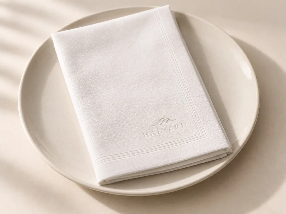 Custom dinner napkins, linen feel airlaid