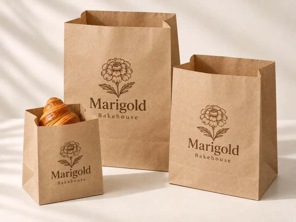 Custom paper grocery bags, SOS with no handle