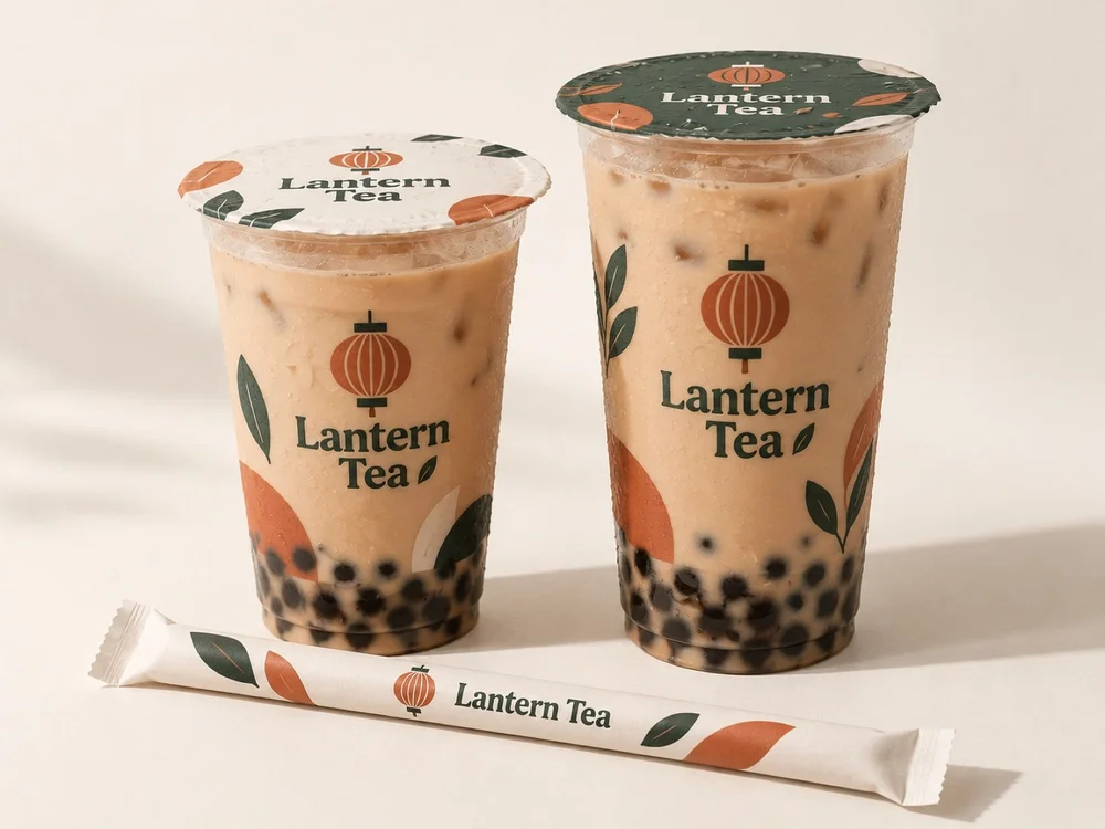 Custom printed plastic cups, PP cold cups with sealing film