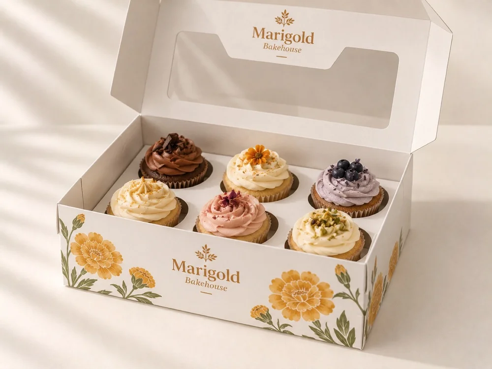 Custom cupcake boxes with insert, 6 count