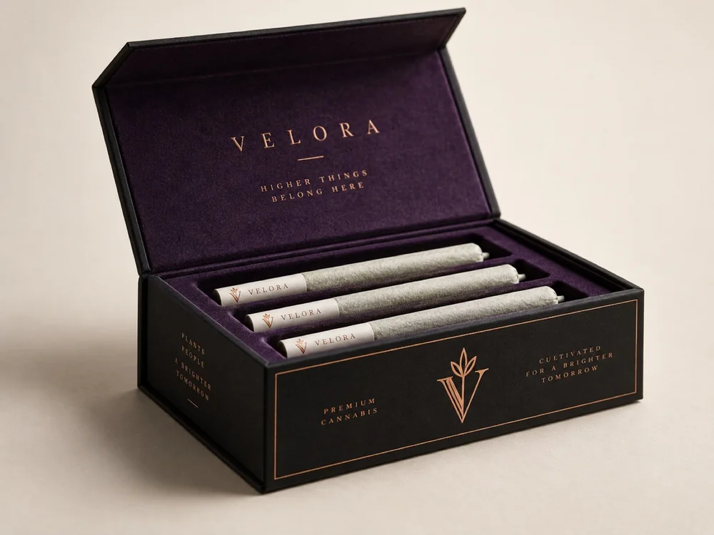 Luxury pre-roll rigid box with magnetic lid
