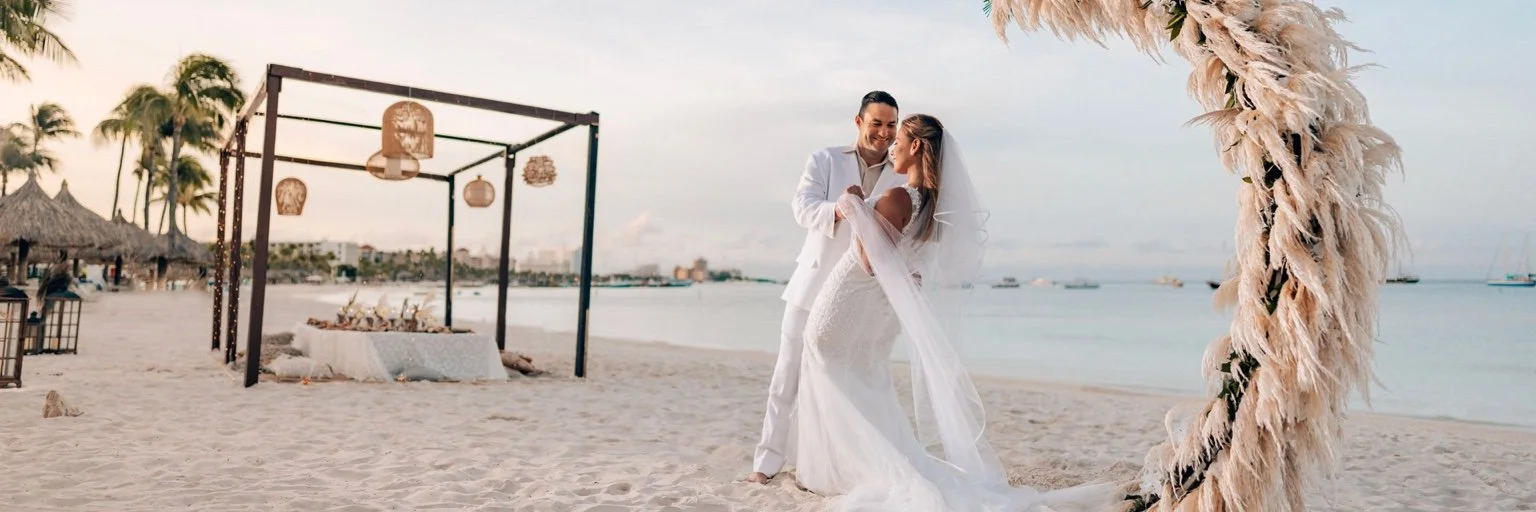 A beach wedding at Aruba Marriott Resort & Stellaris Casino