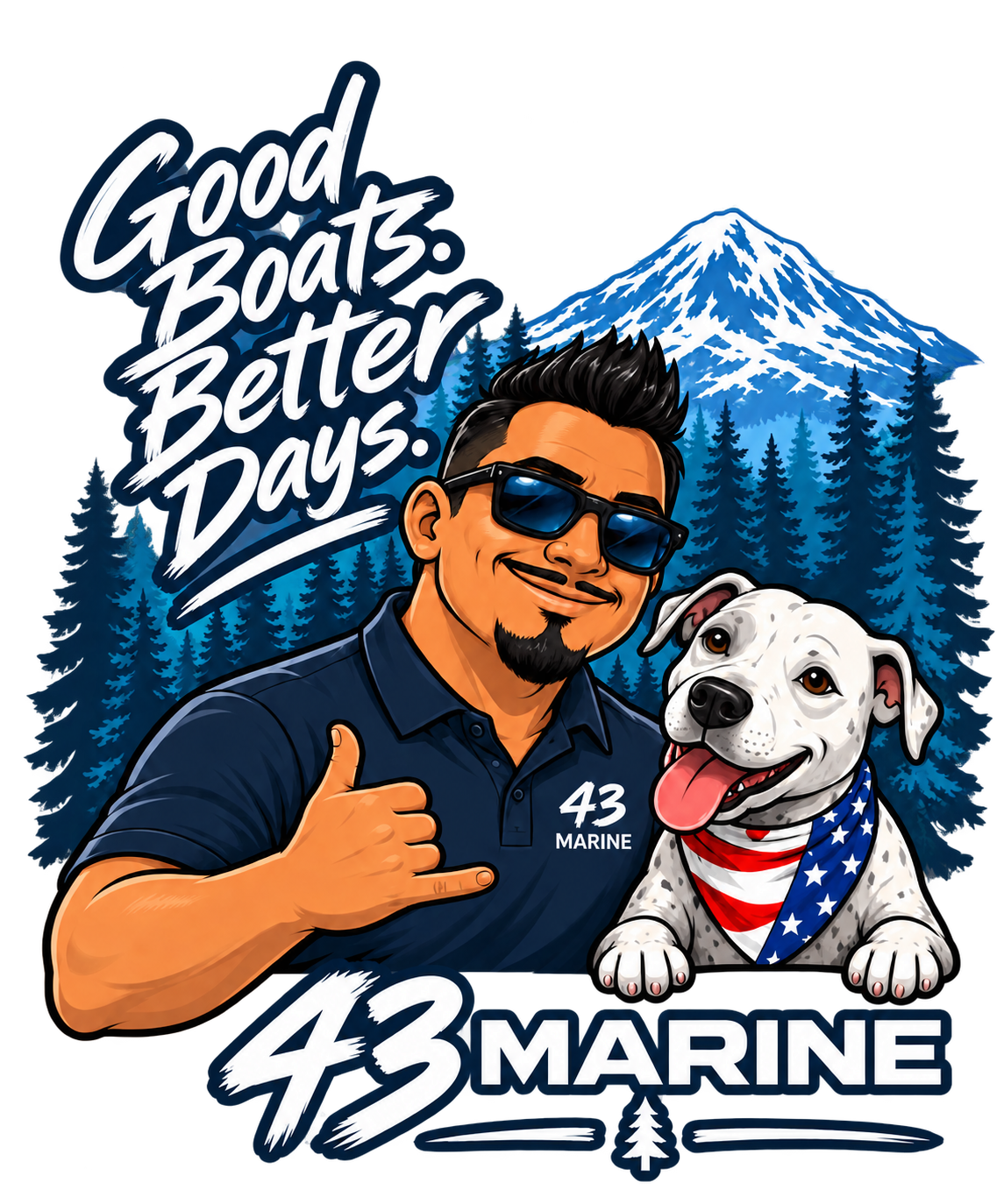 Good Boats. Better Days. Tee — design artwork