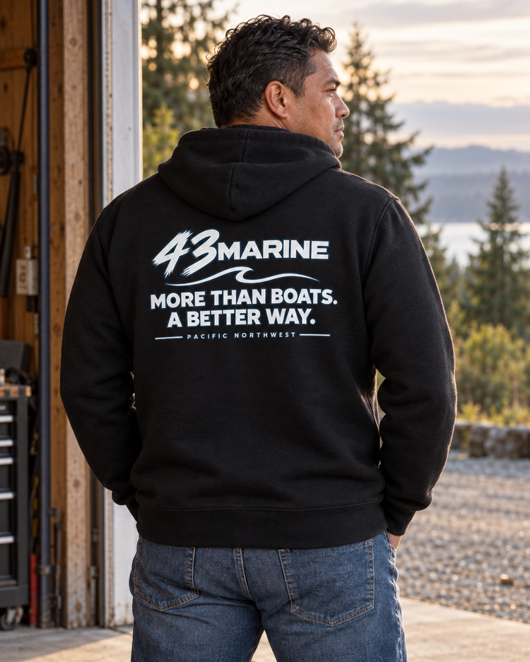 More Than Boats Hoodie — back campaign view