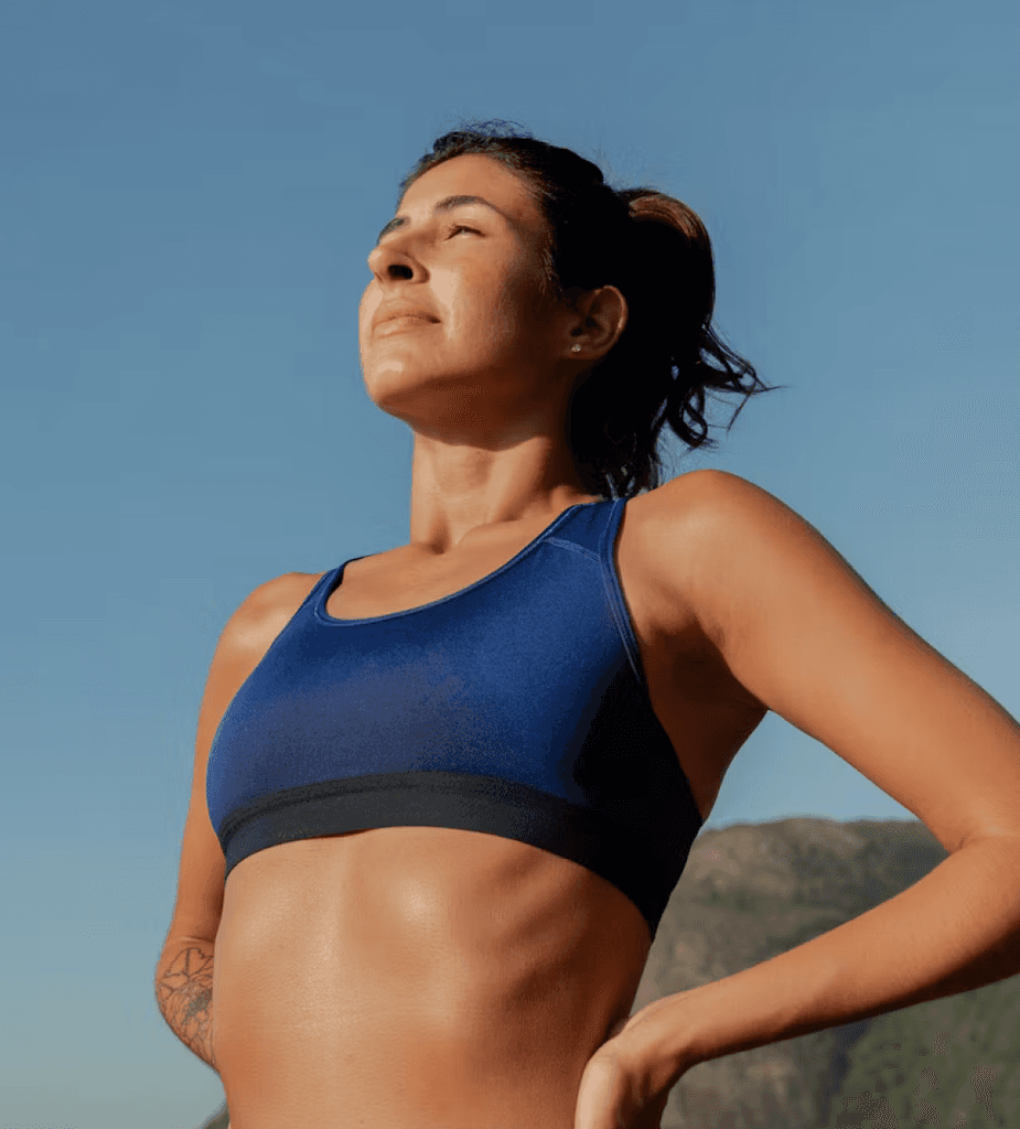 Woman breathing