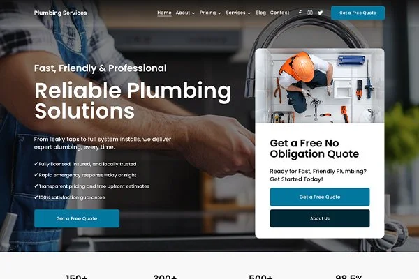 Plumber Website Design from Faversham Webdesign