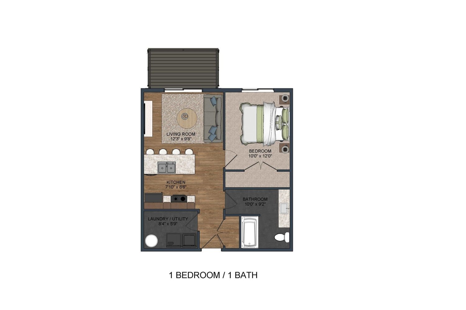 One-bedroom floor plan