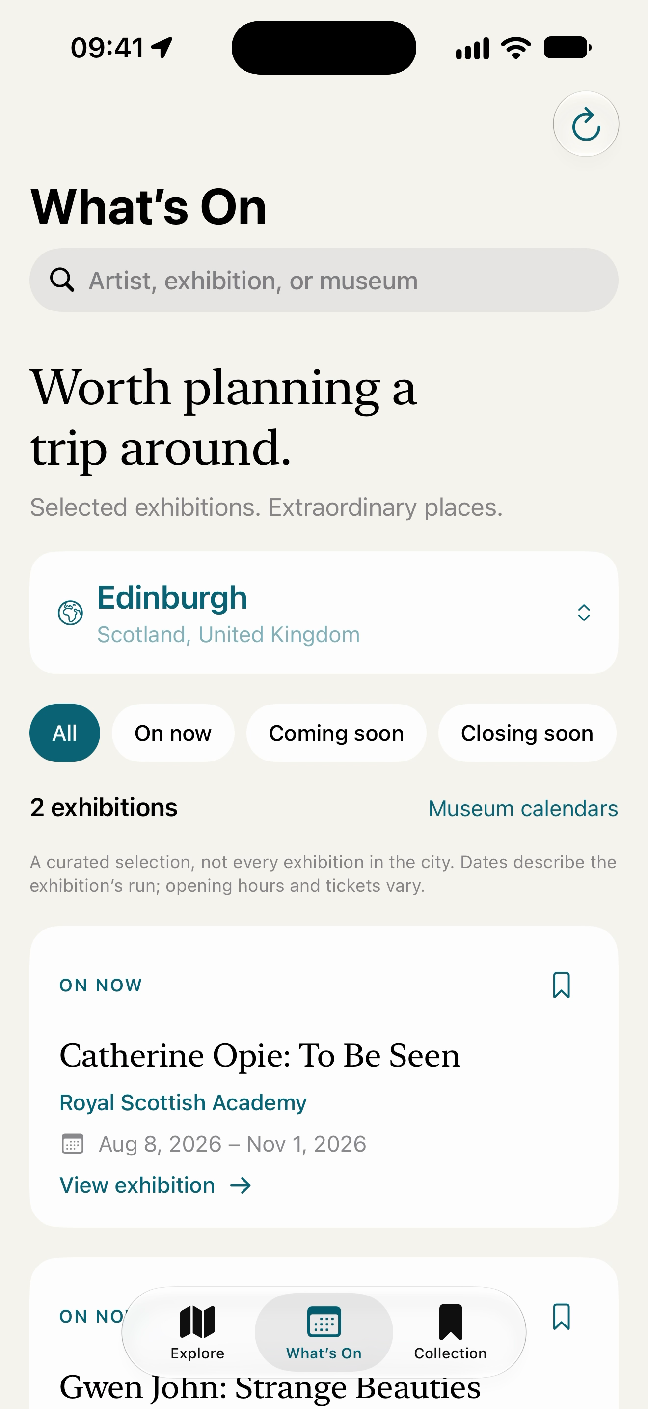 GalleryMe: Find exhibitions in Edinburgh