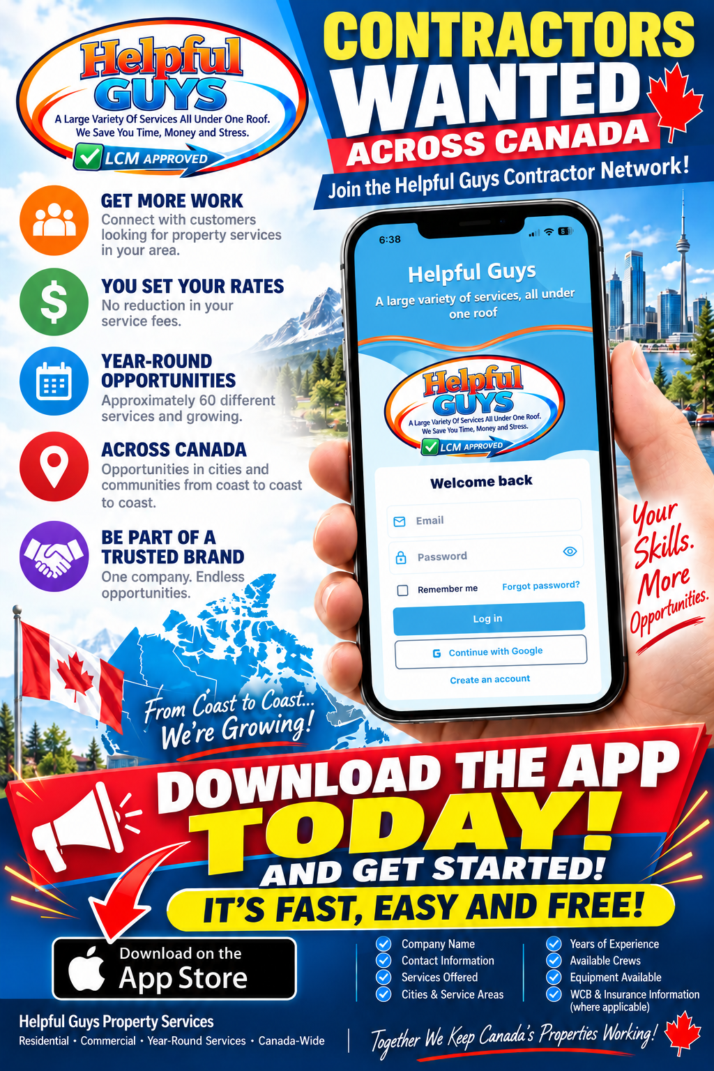 Helpful Guys App contractor network and download information