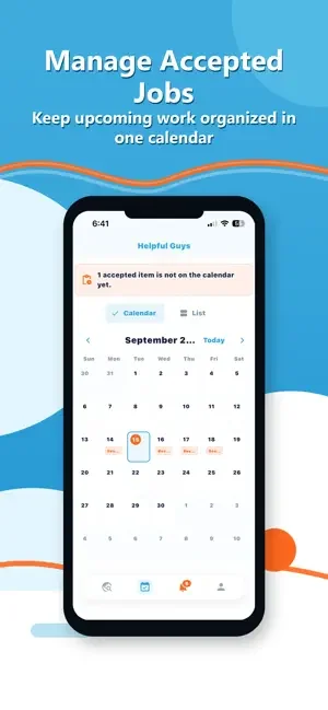 Helpful Guys app — Manage Accepted Jobs