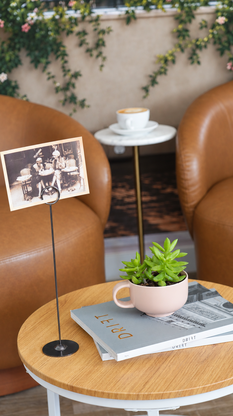 A bistro table at Le Brulée Café