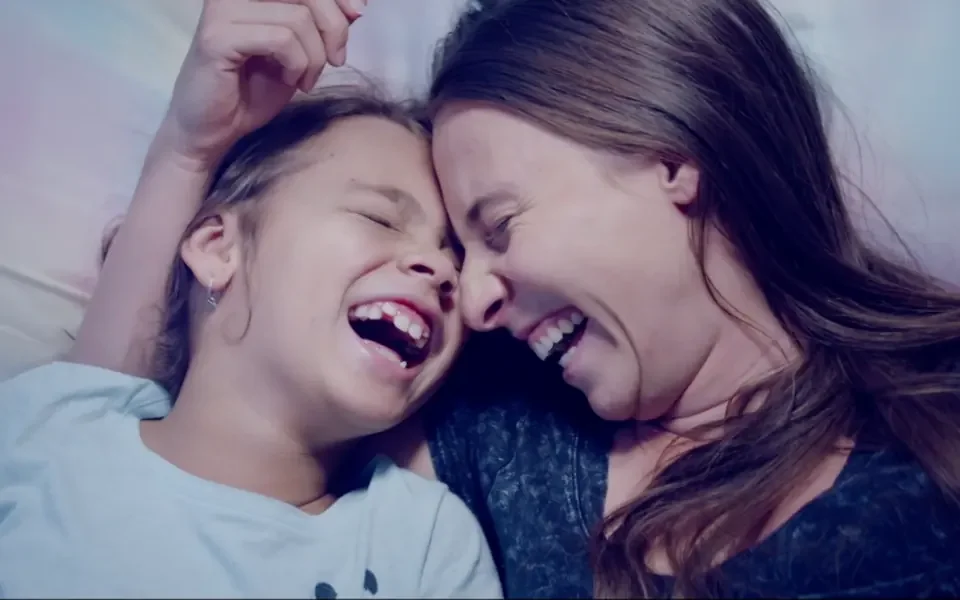 Two people sharing a joyful moment