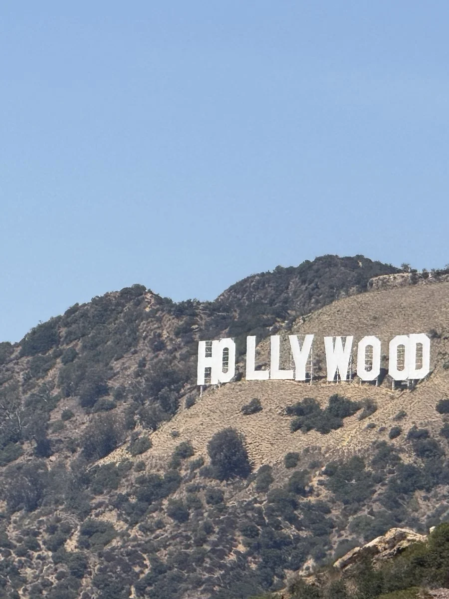 The Hollywood sign on the hills above Los Angeles