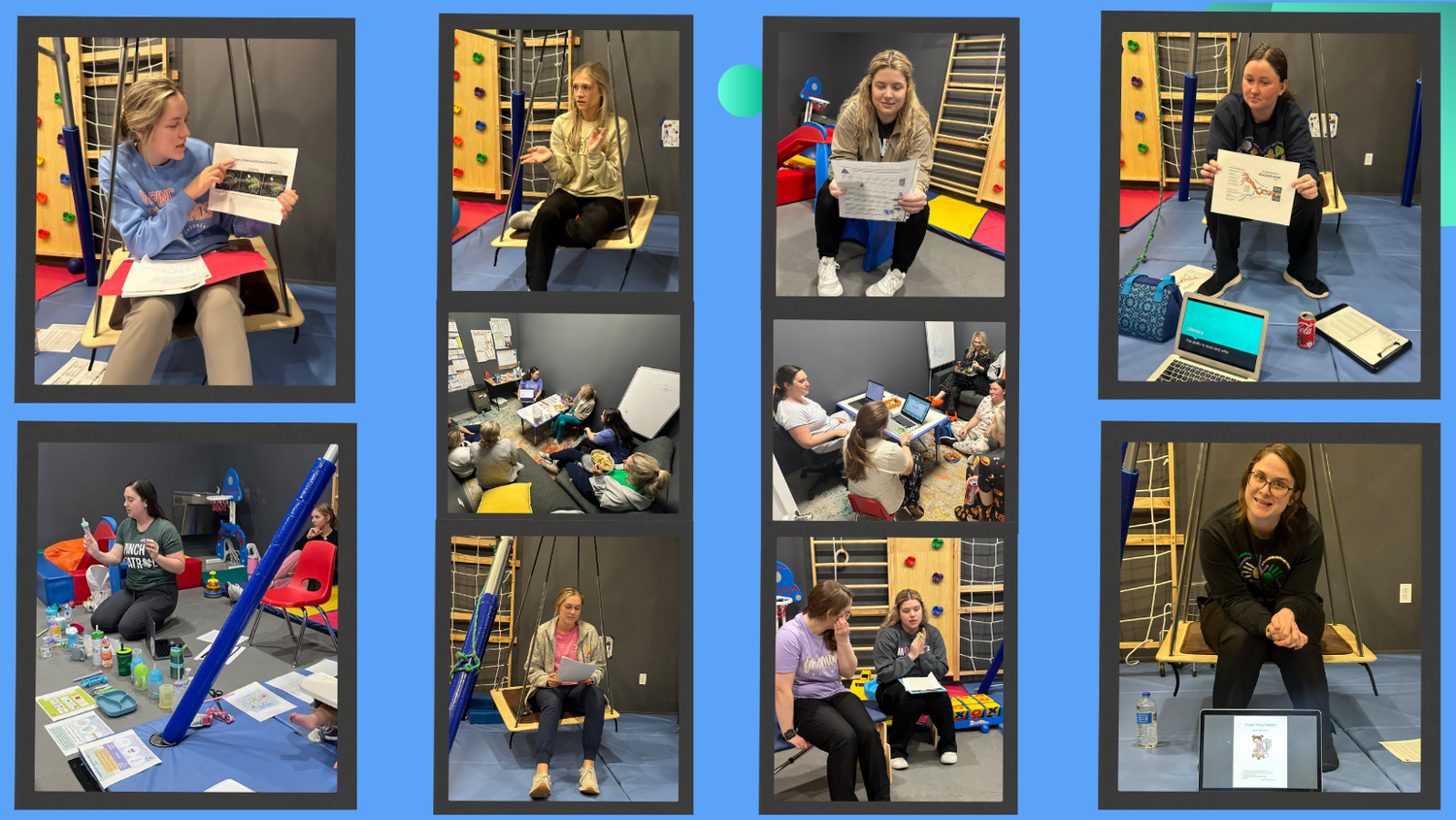 Photos of FUNdamental therapists working together