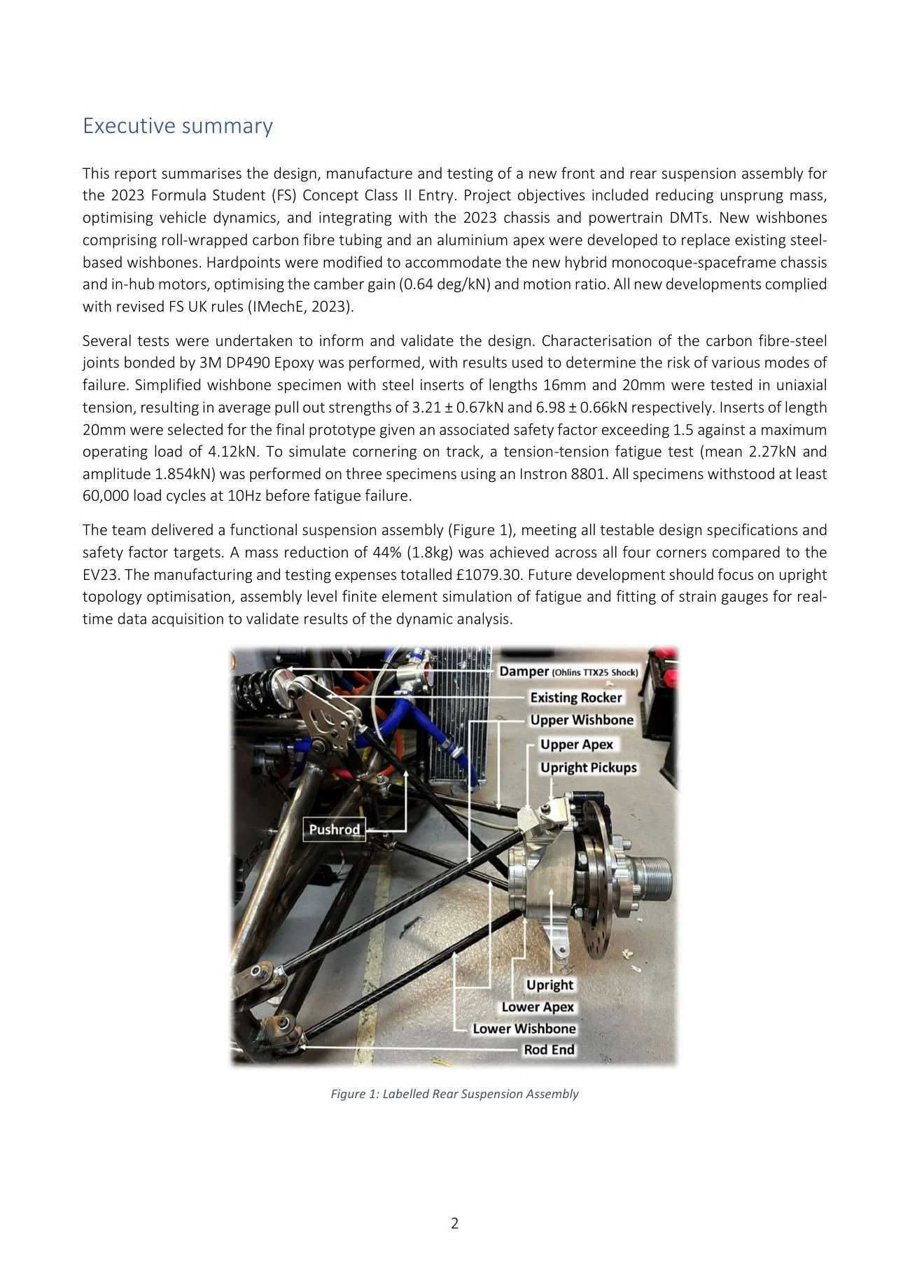 Testing and analysis report, page 2