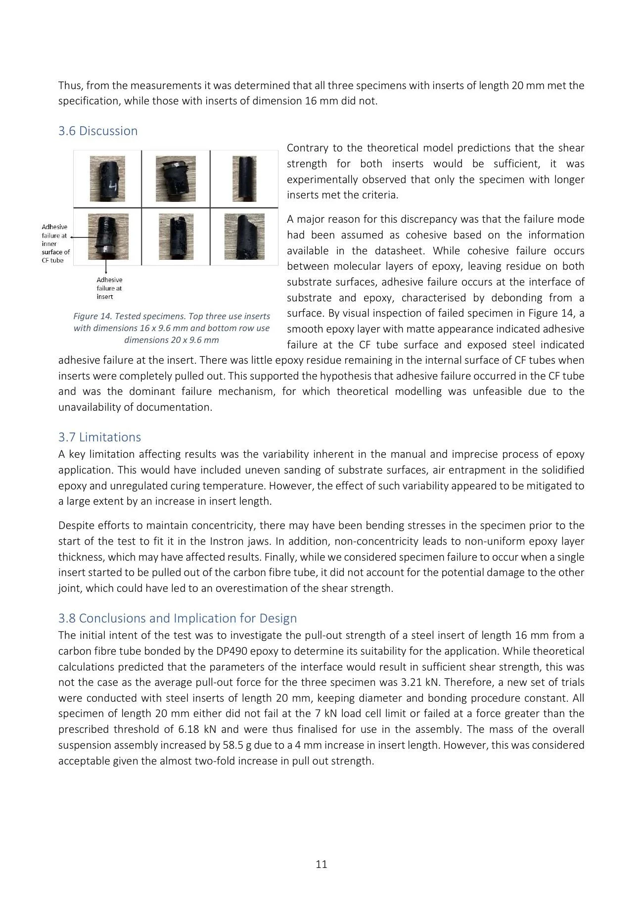 Testing and analysis report, page 11