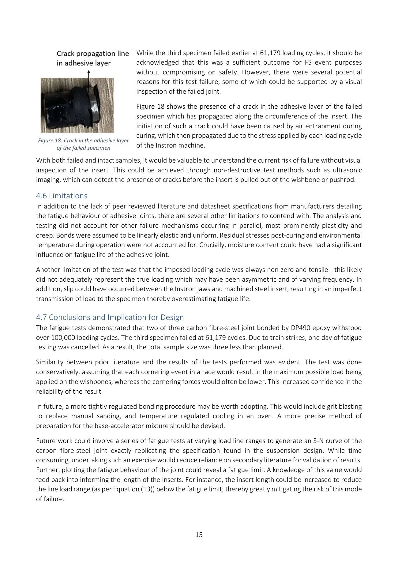 Testing and analysis report, page 15