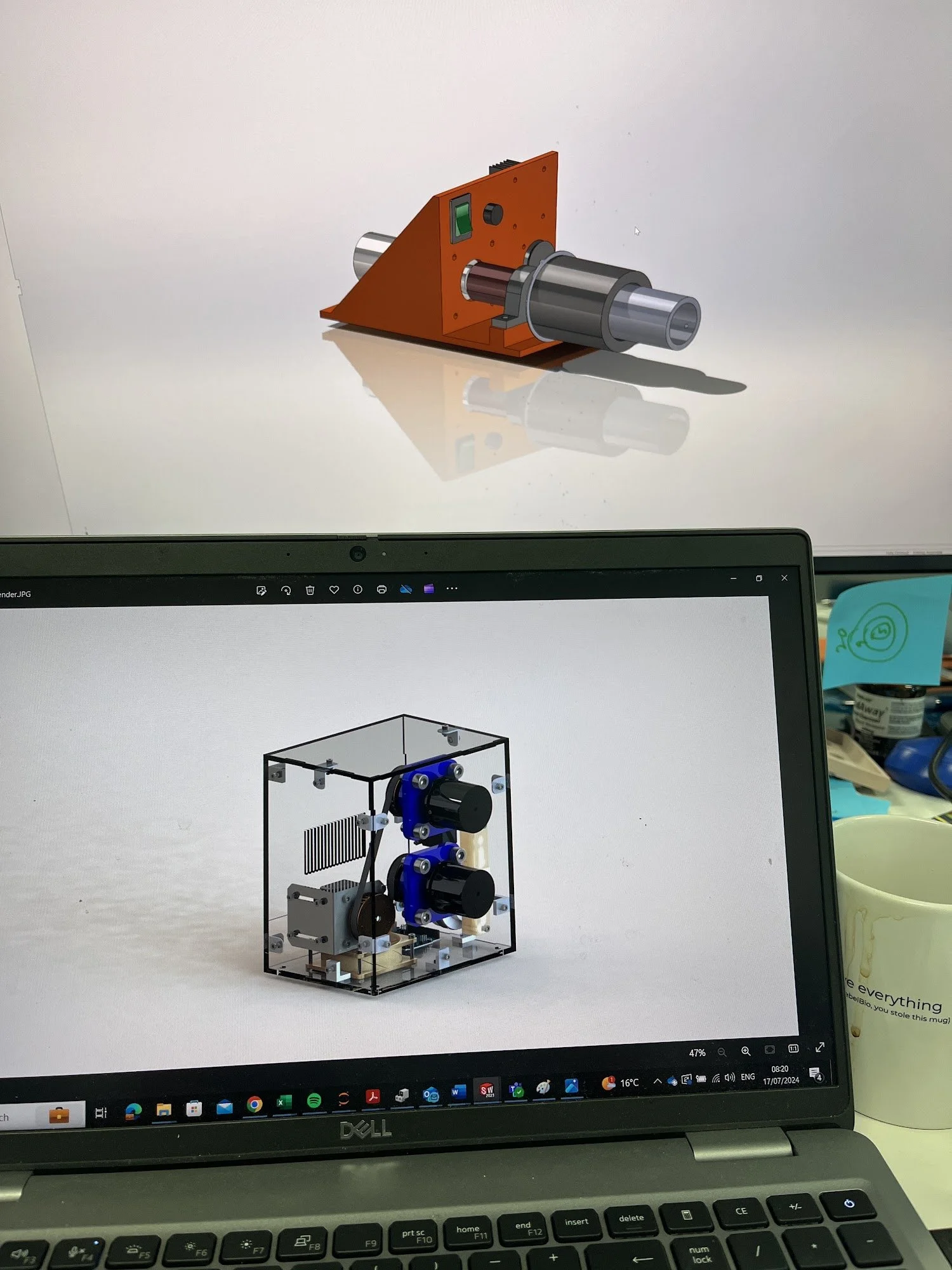 CAD renders of a godet component and the enclosed godet duo