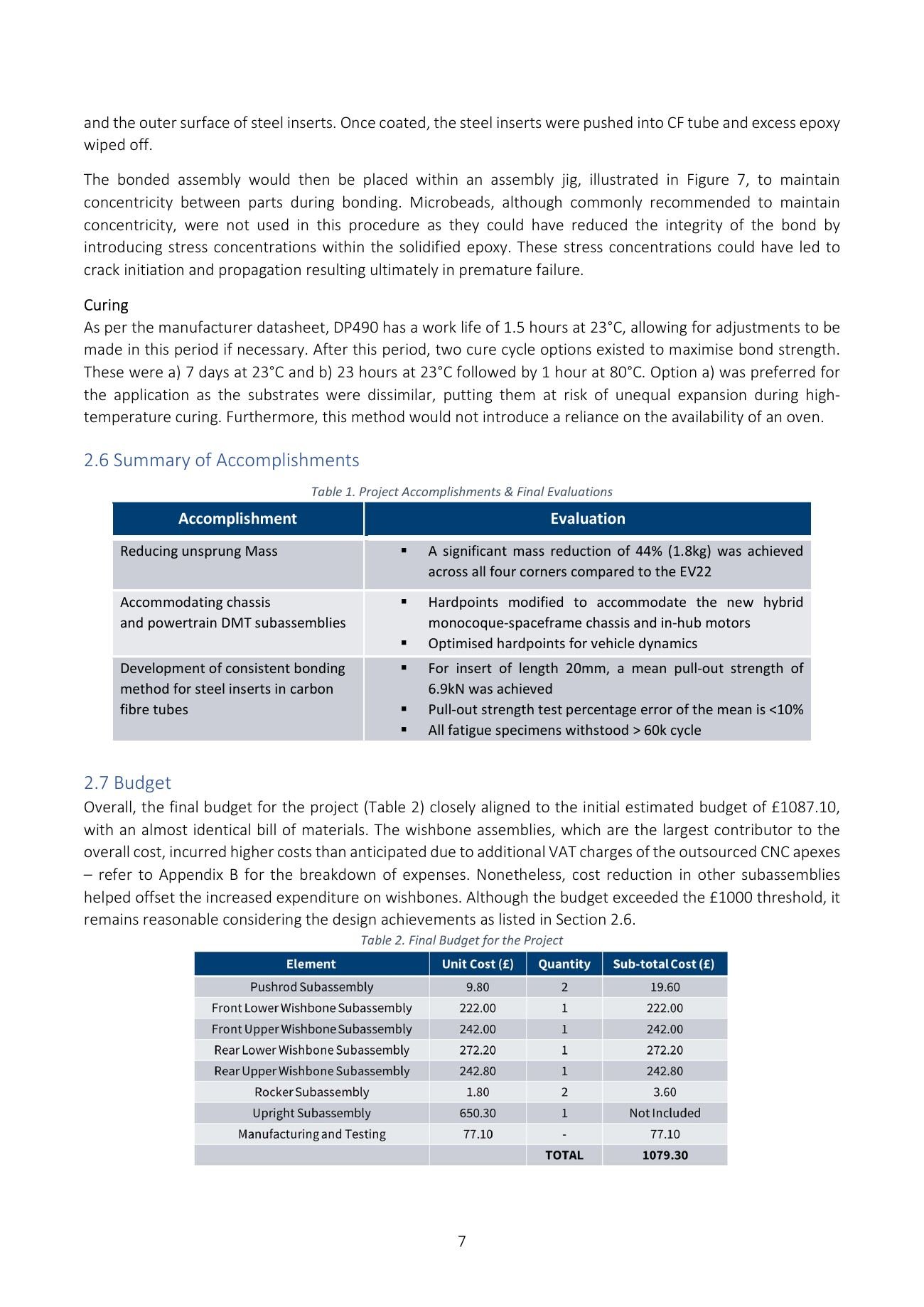 Testing and analysis report, page 7