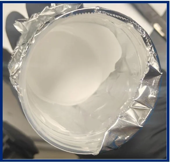 Ball-milled LLZO resin in a container