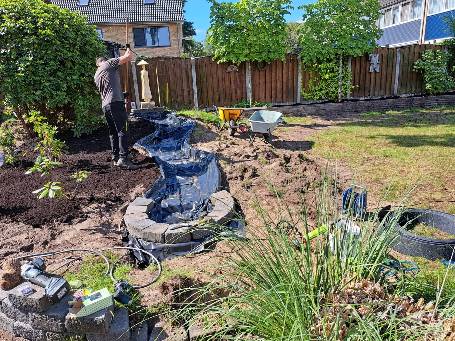 Tuin met vijver