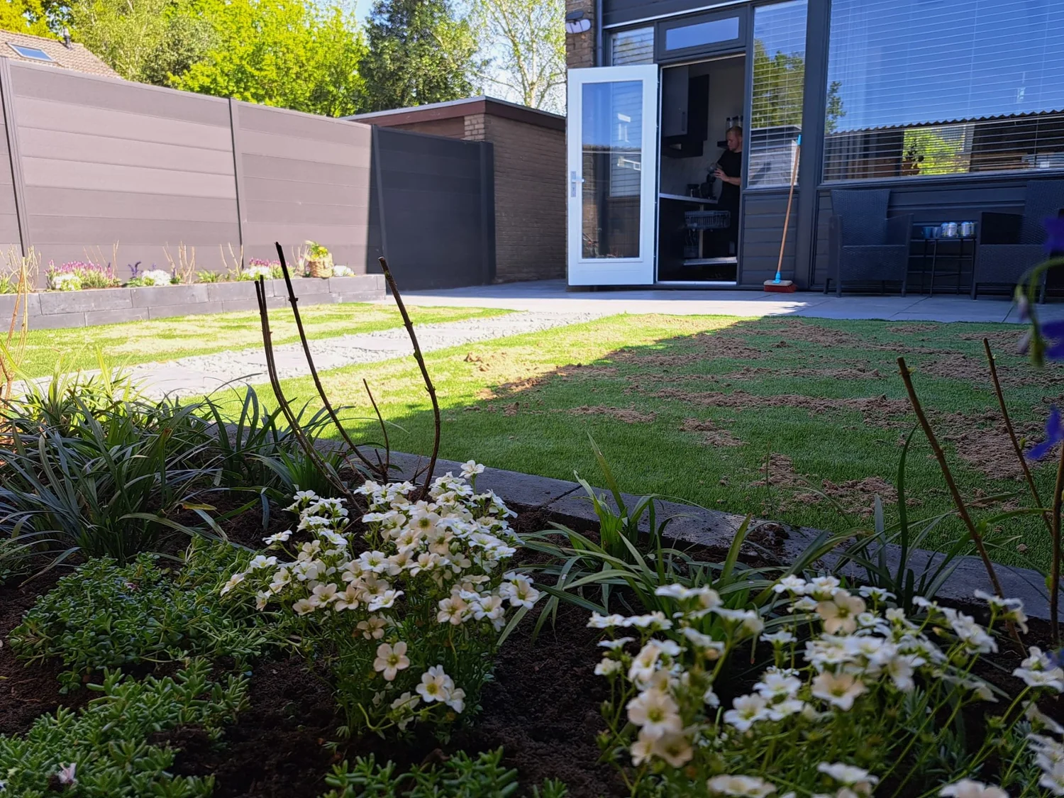 Beplanting in bloei
