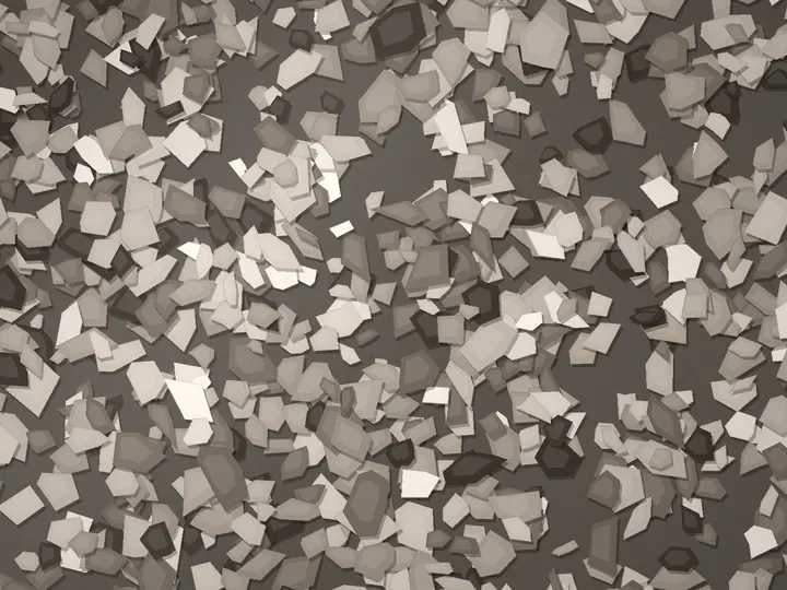 Mushroom Creek decorative flake blend on a garage floor, illustration