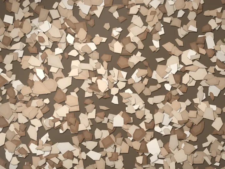 Adobe Dust decorative flake blend on a garage floor, illustration
