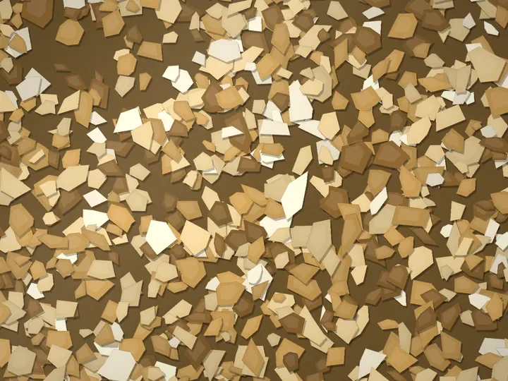 Dune Gold decorative flake blend on a garage floor, illustration