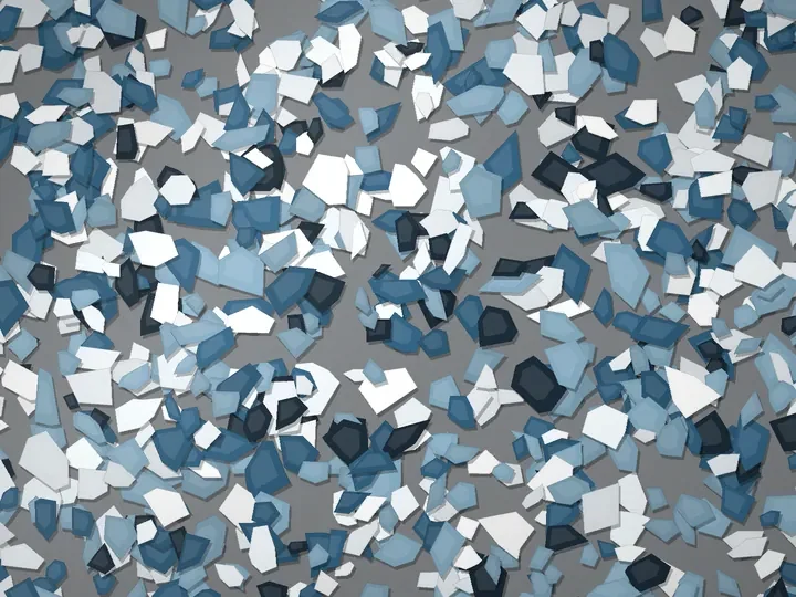 Glacier Lake decorative flake blend on a garage floor, illustration