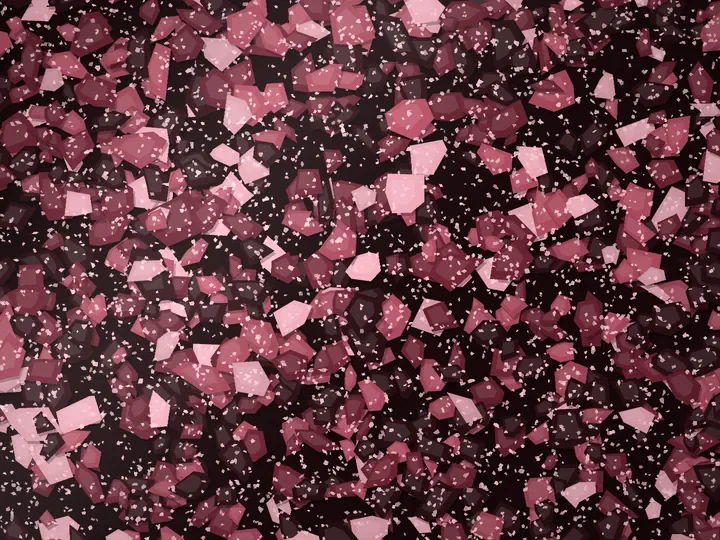 Dusk Garnet decorative flake blend on a garage floor, illustration