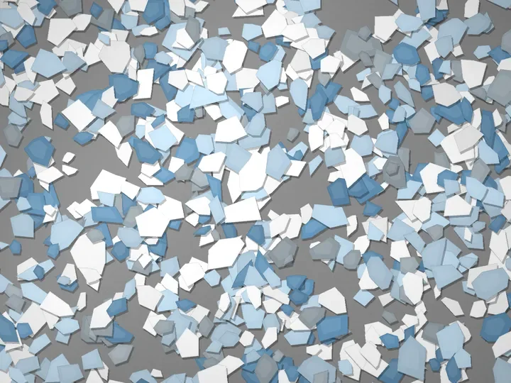Alpine Frost decorative flake blend on a garage floor, illustration