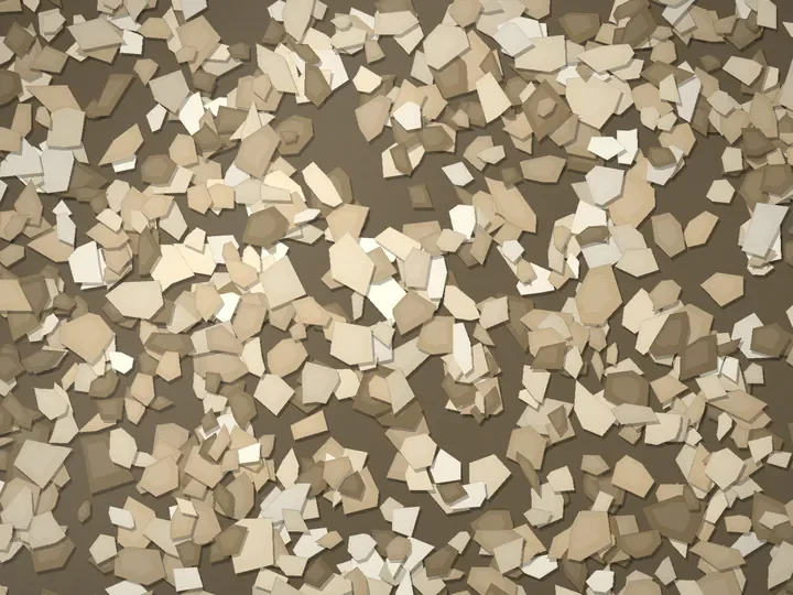 Tan Flats decorative flake blend on a garage floor, illustration