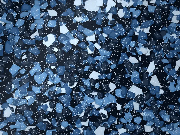 Blue Hour decorative flake blend on a garage floor, illustration