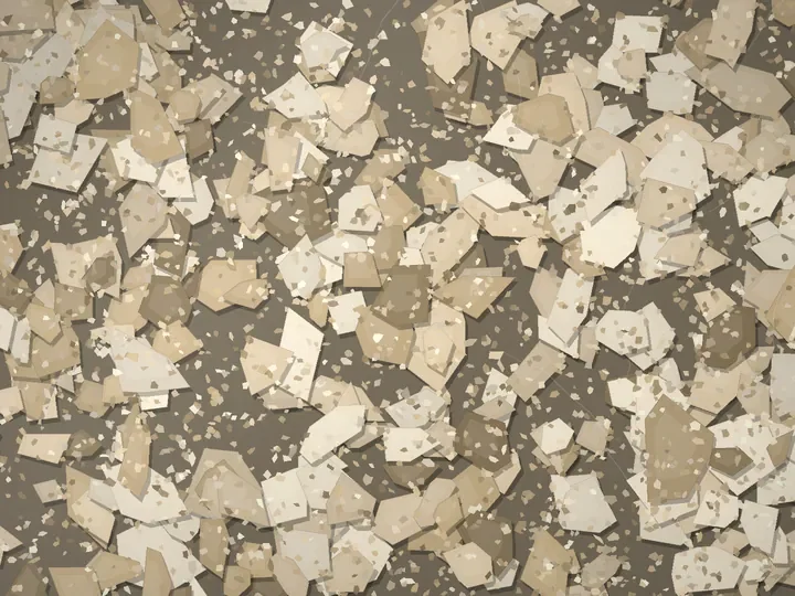 Moab Travertine decorative flake blend on a garage floor, illustration