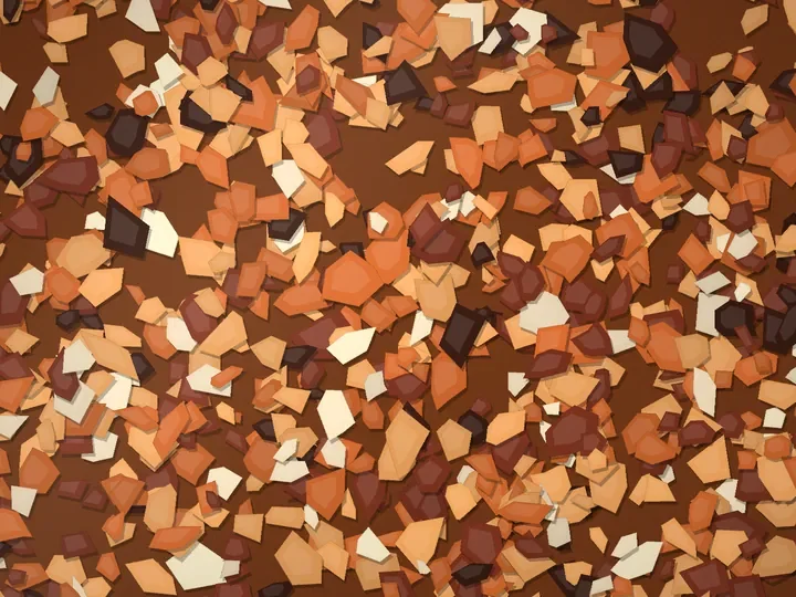 Desert Sunset decorative flake blend on a garage floor, illustration