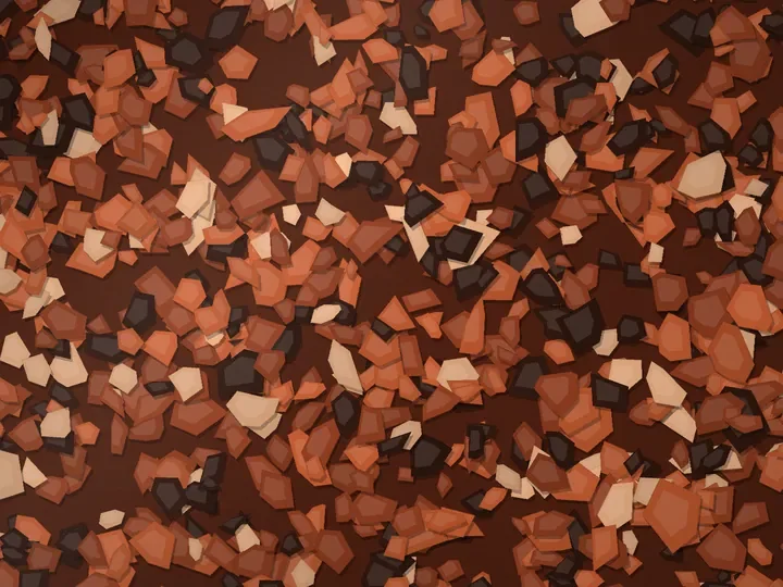 Rust Valley decorative flake blend on a garage floor, illustration