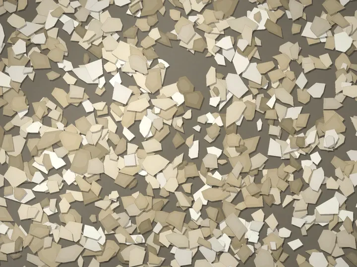 Oat Field decorative flake blend on a garage floor, illustration