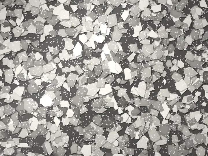 Pearl Dust decorative flake blend on a garage floor, illustration