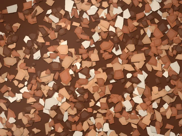 Canyon Clay decorative flake blend on a garage floor, illustration
