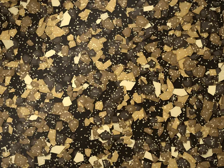 Golden Hour decorative flake blend on a garage floor, illustration