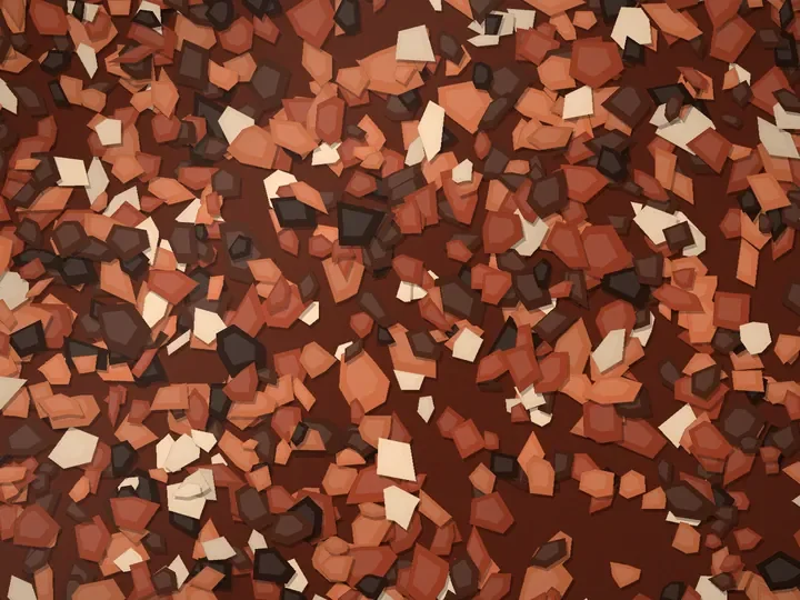 Red Rock Trail decorative flake blend on a garage floor, illustration