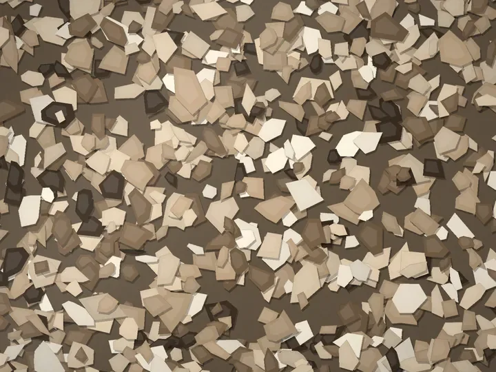 Latte Line decorative flake blend on a garage floor, illustration