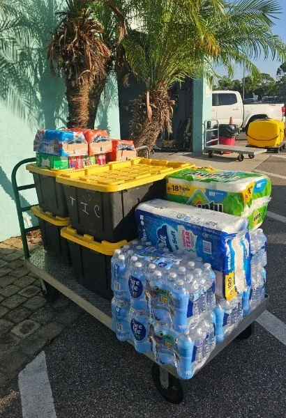Large grocery and beverage shopping order prepared by Door 2 Door & More