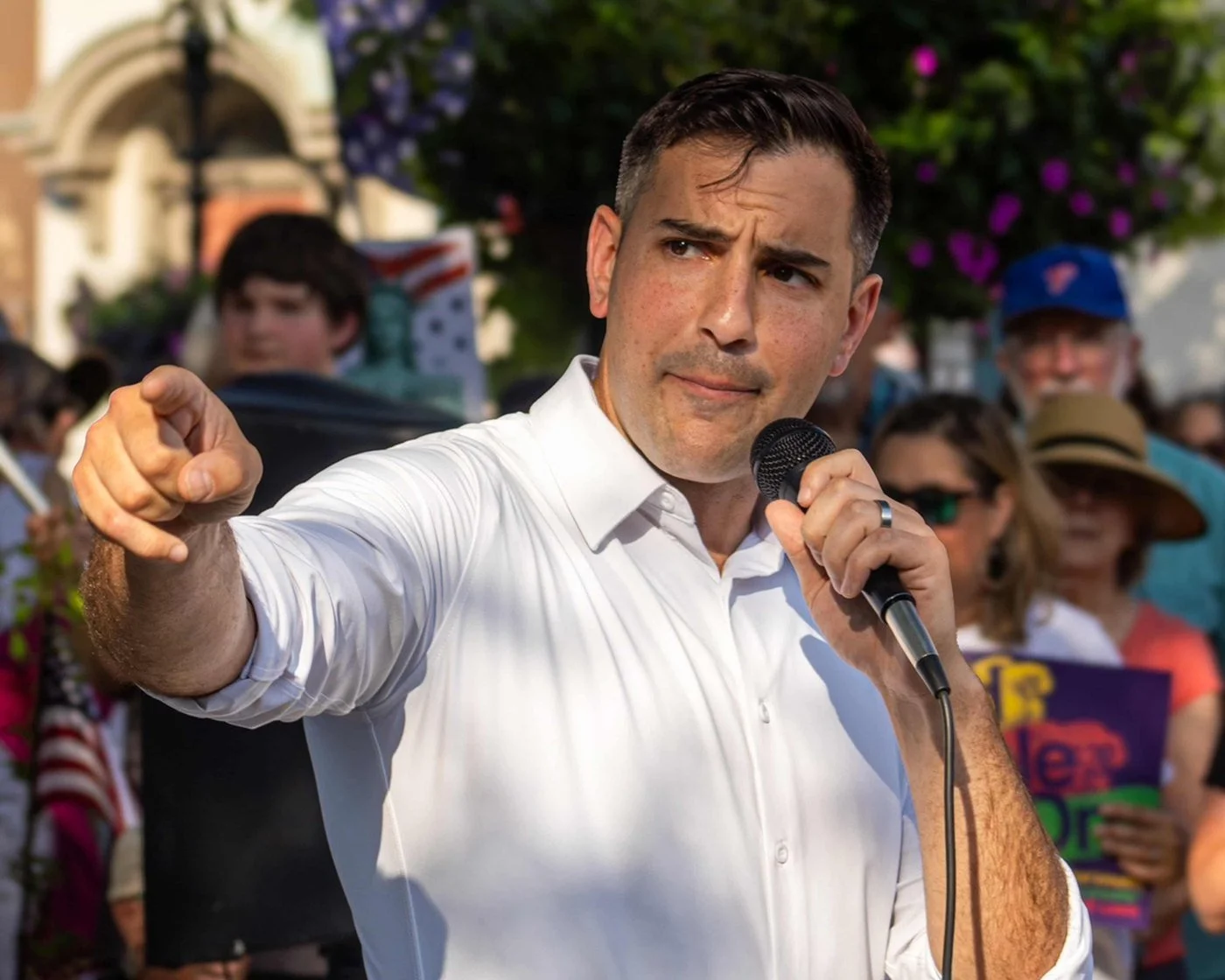 Danny Ceisler speaking at a campaign rally