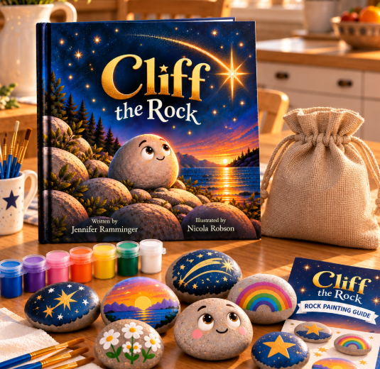 Cliff the Rock Special Edition hardcover book and rock painting kit