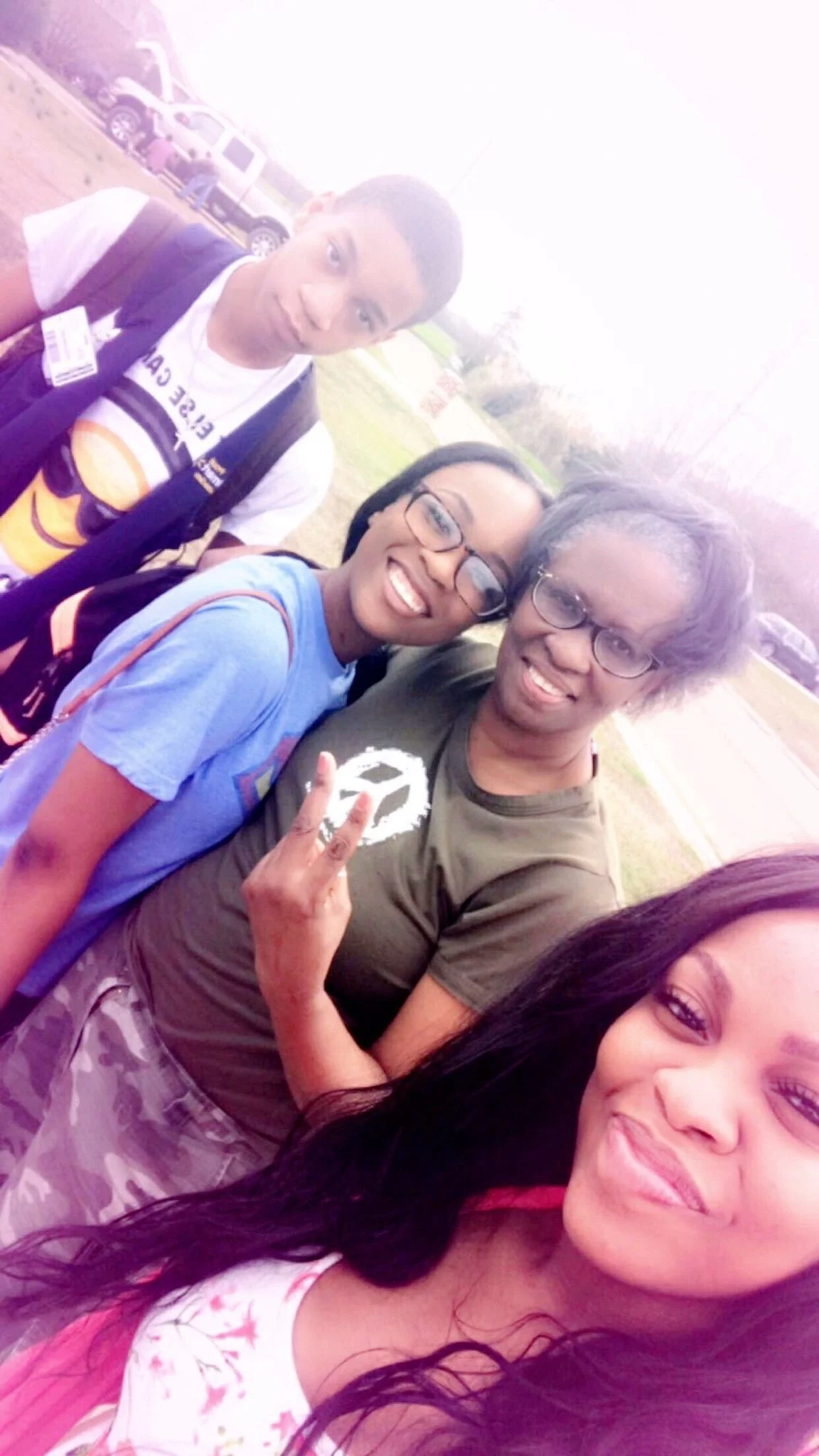 Ophelia with her grandchildren, Alyssa, Kiyana, and Zay