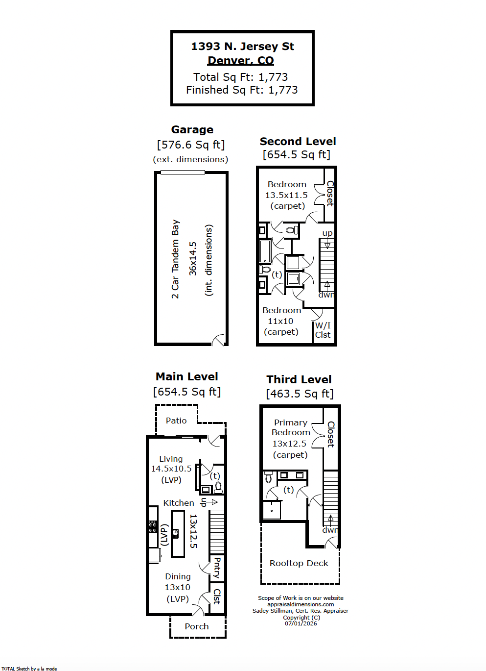 Floorplan for 1393 N Jersey Street