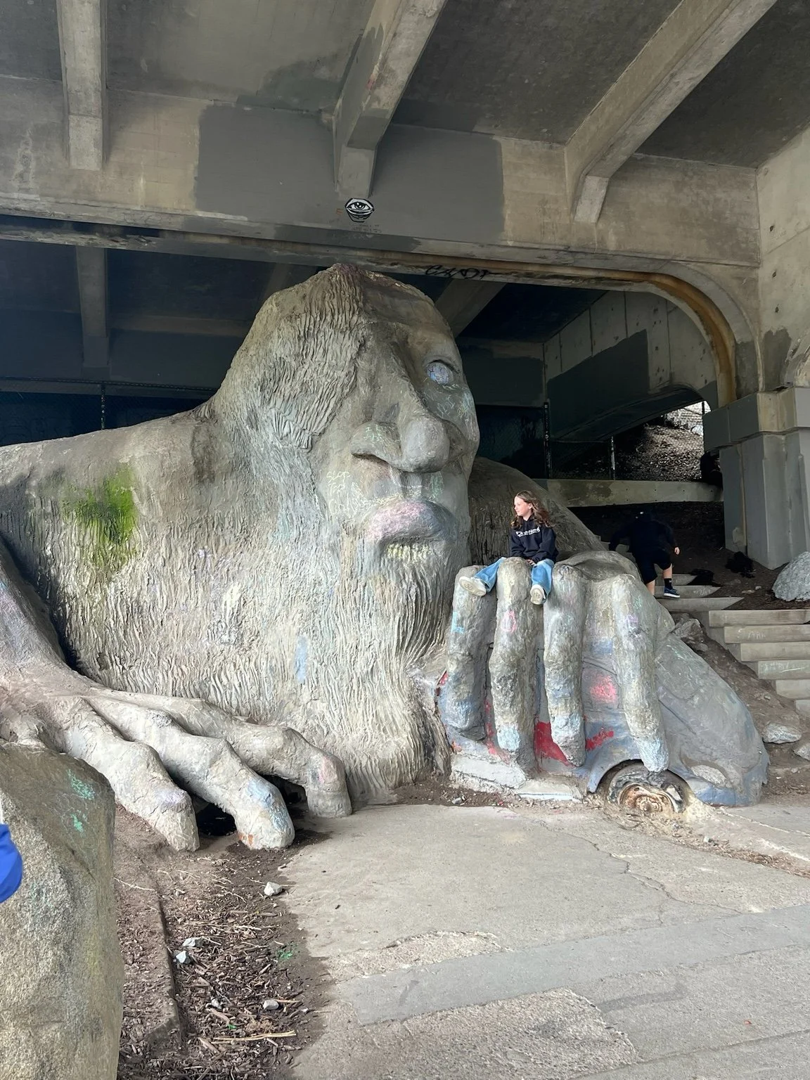 The Fremont Troll beneath the Aurora Bridge